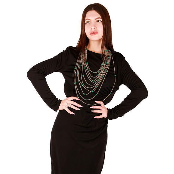 ROSANTICA MILANO GOLD, GREEN EVENING NECKLACE | WOMENS - Picture 1 of 3